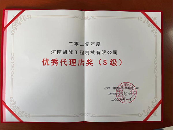 2020年度S级优秀代理店奖